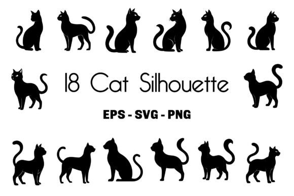 Cat Silhouette Clip Art: A Designer's Review for Embroidery