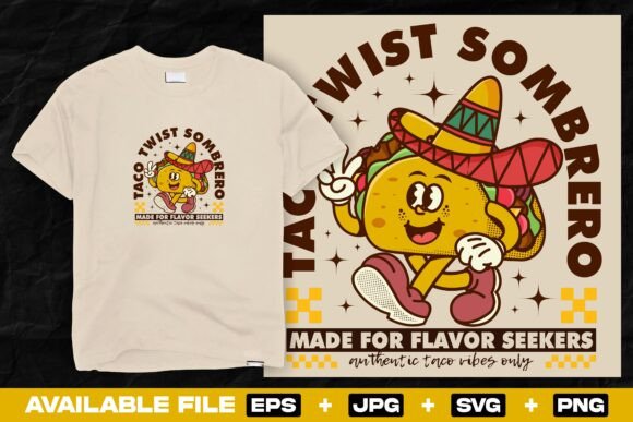 Cute Taco Cartoon with Sombrero Design Review