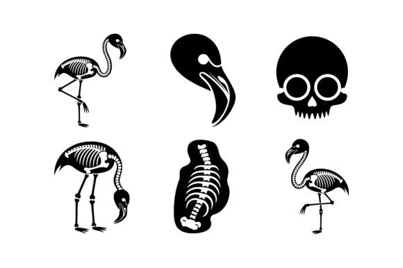 Gothic Flamingo Skeleton Icon Set EPS: A Designer's Review