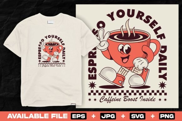 Retro Cartoon Coffee Cup Design Review