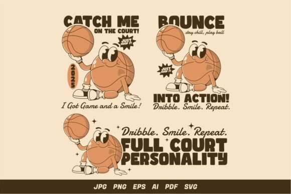 Review: 3 Retro Cartoon Basketball Character for Embroidery