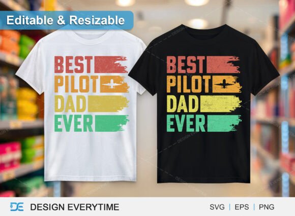 Review: Best Pilot Dad Ever T-shirt Design for Embroidery