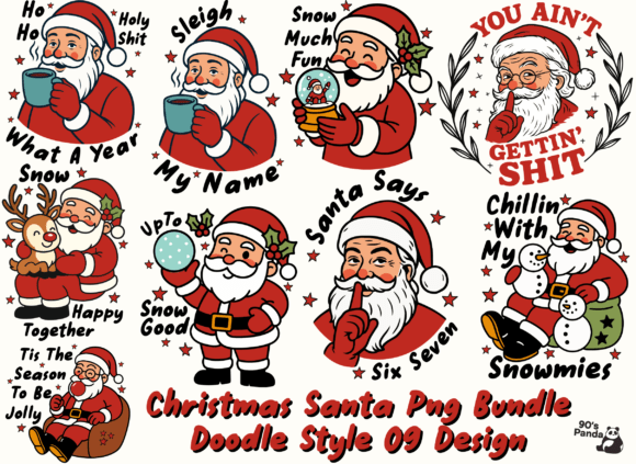 Review: Christmas Santa Png Bundle Doodle Style for Stitchers