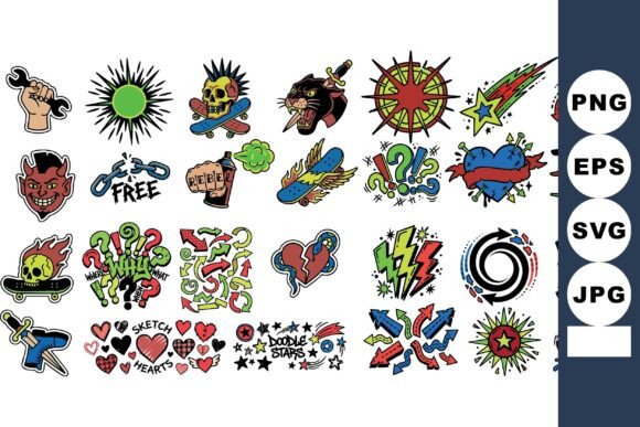 Review: Colorful Tattoo Flash Style Art for Embroidery