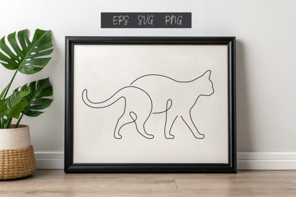 Review: Graceful Walking Cat in One Line Art