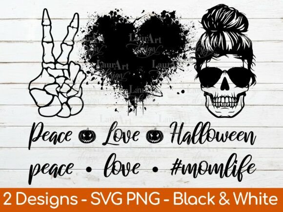 Review: Peace Love Halloween Momlife Mom Skull Design